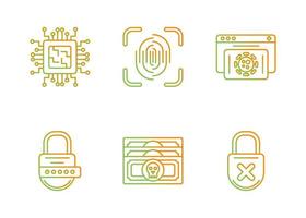 conjunto de iconos de vector de hacker