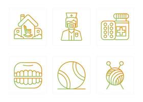 Retirement Home Vector Icon Set