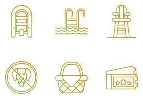 Water Park Vector Icon Set