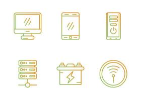 conjunto de iconos de vector de computadora y hardware