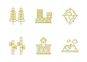 Landscapes Vector Icon Set