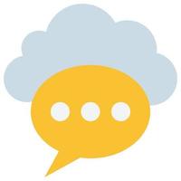 Cloud Message - Flat color icon. vector
