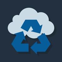 Cloud Sync - Flat color icon. vector