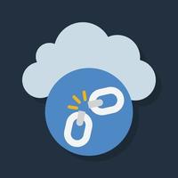 Unlink Cloud - Flat color icon. vector