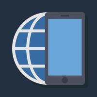 Mobile Browser - Flat color icon. vector