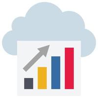 Cloud Analysis - Flat color icon. vector