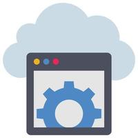 Browser Setting - Flat color icon. vector