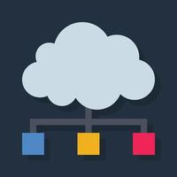 Cloud Network - Flat color icon. vector