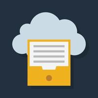 Cloud Files - Flat color icon. vector