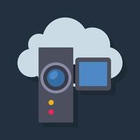 Handycam - Flat color icon. vector