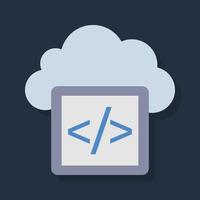codificación en la nube - icono de color plano. vector