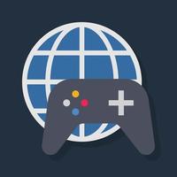 Online Gaming - Flat color icon. vector