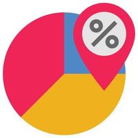 Discount Analysis - Flat color icon. vector