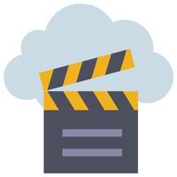 Online Film - Flat color icon. vector