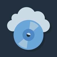 Cloud Compact - Flat color icon. vector