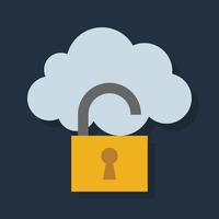 Unlock Cloud - Flat color icon. vector