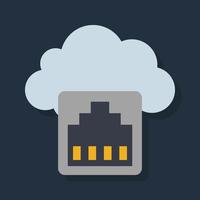 Ethernet - Flat color icon. vector