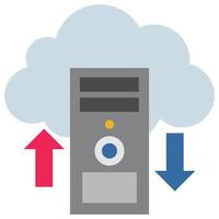 Server Pc - Flat color icon. vector