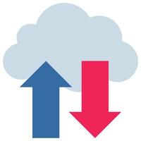 Transfer Cloud Data - Flat color icon. vector