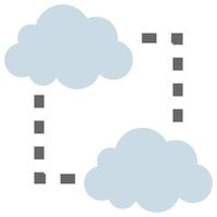 Cloud Networking - Flat color icon. vector