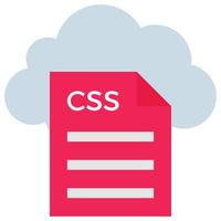 Css File - Flat color icon. vector
