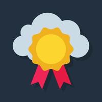 Prize - Flat color icon. vector