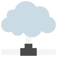 red en la nube - icono de color plano. vector