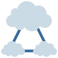 Cloud Networking - Flat color icon. vector