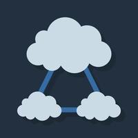 Cloud Networking - Flat color icon. vector