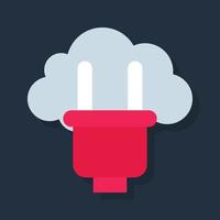 Cloud Plugin - Flat color icon. vector