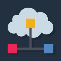 Cloud Network - Flat color icon. vector