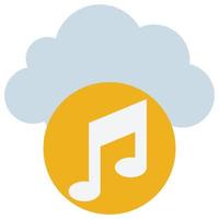 Music Storage - Flat color icon. vector