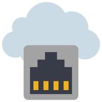 Ethernet - Flat color icon. vector