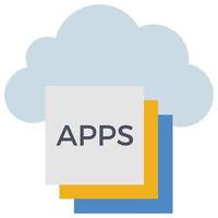 Cloud Application - Flat color icon. vector