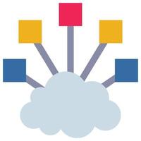 Cloud Network - Flat color icon. vector