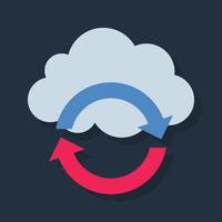 sincronización en la nube - icono de color plano. vector