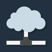 Cloud Network - Flat color icon. vector