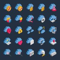 Isometric 3d icons for cloud computing. vector