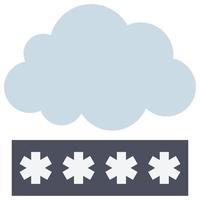 Cloud Password - Flat color icon. vector