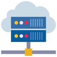 Cloud Server - Flat color icon. vector