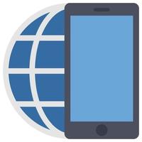 Mobile Browser - Flat color icon. vector