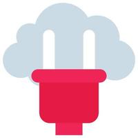 Cloud Plugin - Flat color icon. vector