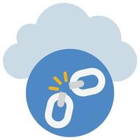 Unlink Cloud - Flat color icon. vector