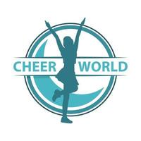 Cheer world logo needed to show the cheerleading vector illustration