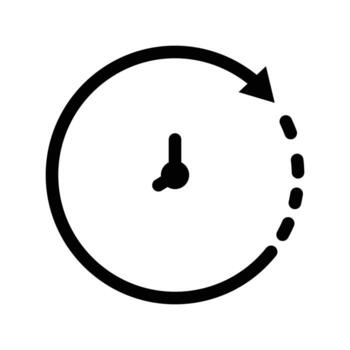 Clock icon illustration with arrow. suitable for time icon. line icon style. Simple vector design editable