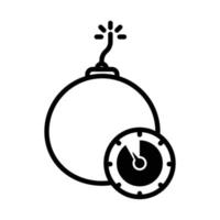 Bomb icon illustration with clock. suitable for deadline icon. Simple vector design editable