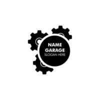 ilustración de engranajes para logotipo o icono de garaje vector