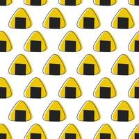 Seamless pattern with yellow onigiri balls vector illustration