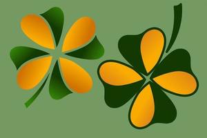 four-leaf clover st Patrick elements for design vector