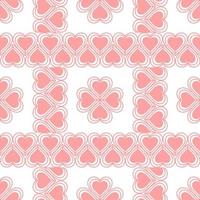 Vector seamless pattern. Pink hearts on a white background.